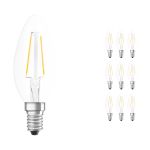 Multipack 10x Ledvance CLASSIC LED E14 Candle Filament Clear 2.5W 250lm - 827 Extra Warm White | Replaces 25W